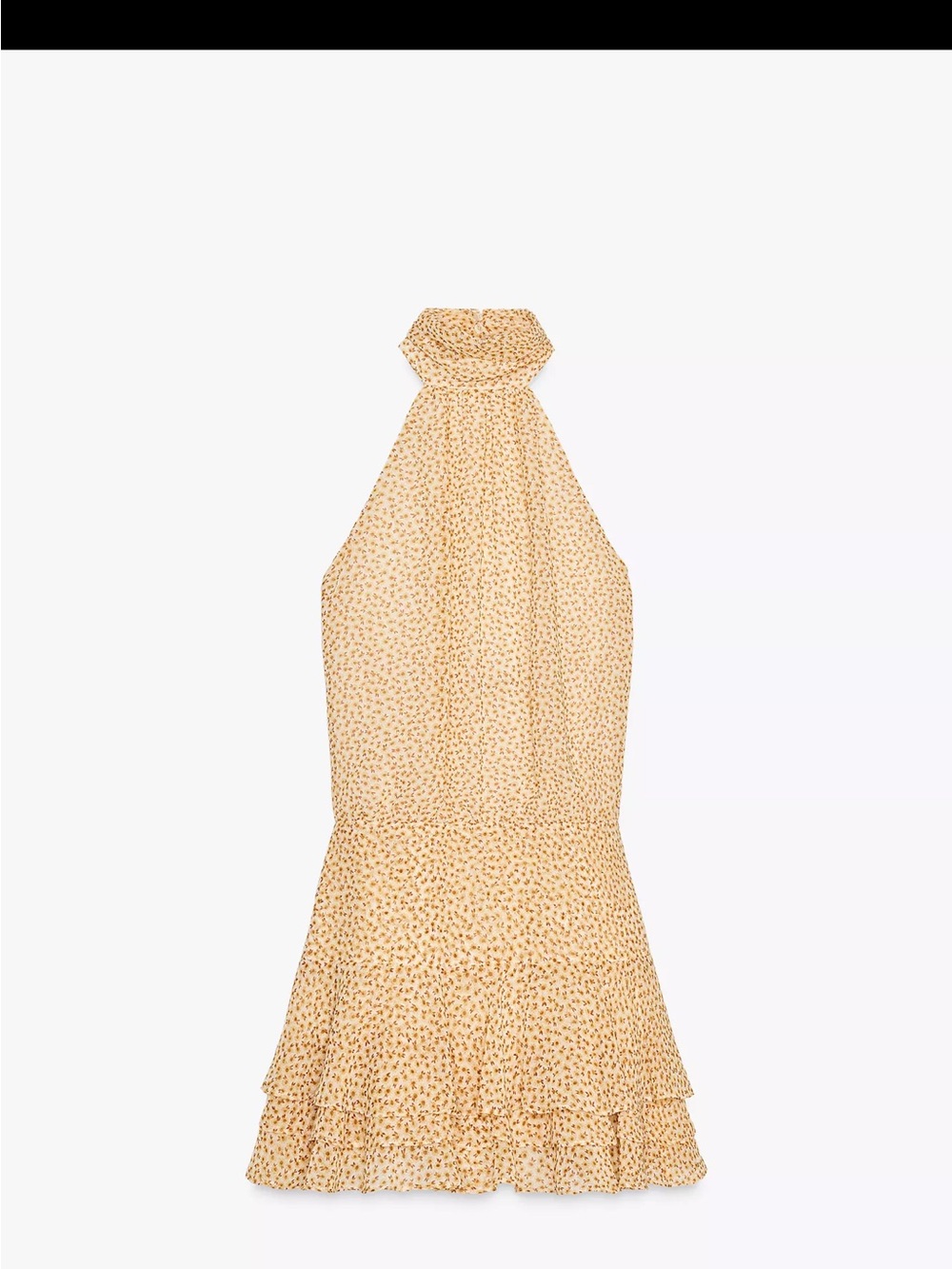 Zara Yellow Floral Halter Mini Dress